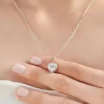 Collar de Moissanita con Corte Corazón de 1 Quilate para Mujer, Oro de 18K y Plata de Ley 925 con Certificado GRA, Joyería Sencilla para Uso Diario, Regalo 4