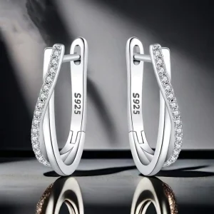 Pendientes de plata 925 con forma de estrella retorcida, joyería, pendientes de aro versátiles para mujer, joyería fina, regalos de fiesta de cumpleaños 1
