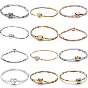 Brazalete de corazón ondulado de alta calidad para mujer, cierre redondo, pulsera de amor para mujer, decoración, cadena de serpiente, accesorios, joyería 1