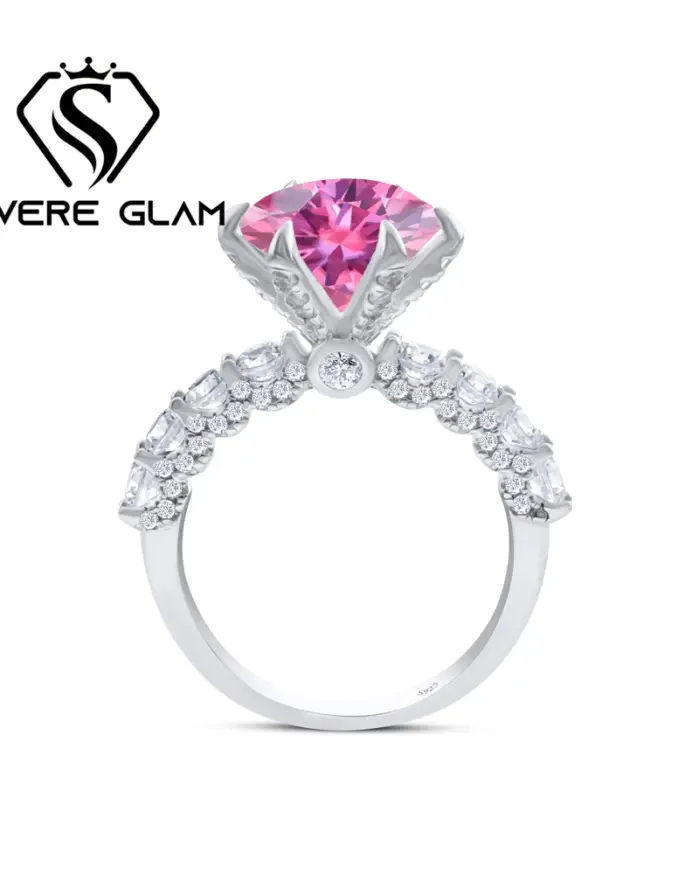 Anillo de Plata de Ley 925 para mujer, anillo de Hada de moissanita de 3/5CT con certificado, regalo de relación de Color D, joyería fina de compromiso 1