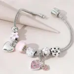 Pulsera de amor con cuentas de varios elementos para mujer, accesorios de joyería para la familia, regalo de vacaciones de fiesta de vestir diario, 1 unidad, 005 1