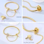 Pulsera Original de Plata de Ley 925, pulsera con dijes de 17-20CM, corazón dorado, llave de amor, pulsera de copo de nieve, brazalete, regalo de joyería para mujer 2 Pulsera Original de Plata de Ley 925, pulsera con dijes de 17-20CM, corazón dorado, llave de amor, pulsera de copo de nieve, brazalete, regalo de joyería para mujer 2