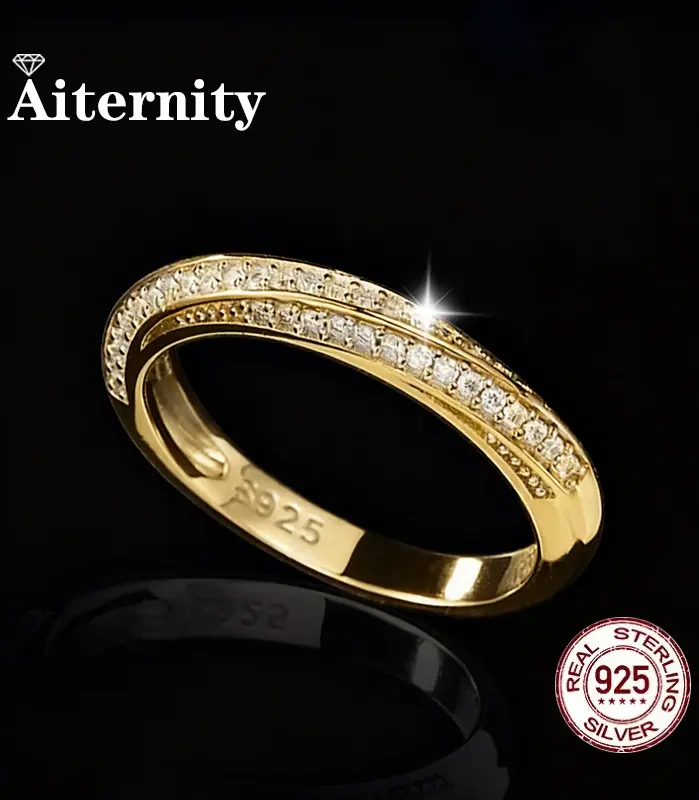 Anillos Unisex de moissanita y circonita, anillo de plata 100% auténtica S925 para hombres y mujeres, brillante de lujo D VVS1 1