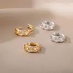 Pendientes de aro de estrella de circón para mujer, aretes redondos de acero inoxidable de Color dorado, joyería de boda de tendencia 2023 4 Pendientes de aro de estrella de circón para mujer, aretes redondos de acero inoxidable de Color dorado, joyería de boda de tendencia 2023 4