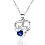 collar con colgante de corazón de Color plateado para mujer, accesorios de circonita brillante para fiesta de aniversario, joyería delicada para regalo del Día de la madre 1