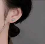 Pendientes tipo botón de plata fina GRA Moissanite S925 para mujeres y hombres con 2 certificados, pluma de prueba de diamante, joyería fina 6