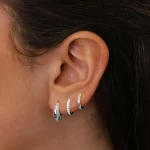 3 pares de pendientes de aro de circonia de cristal de acero inoxidable para mujer, pendientes Punk circulares chapados en oro simples a la moda, joyería Piercing 3