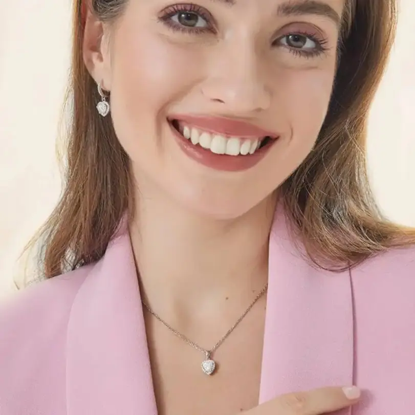 Collar de Moissanita con Corte Corazón de 1 Quilate para Mujer, Oro de 18K y Plata de Ley 925 con Certificado GRA, Joyería Sencilla para Uso Diario, Regalo 5