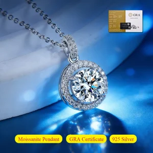 Promoción de múltiples colgantes de molino de viento de moissanita de 1,0 quilates, joyería de plata de ley 925 de boda de lujo, collar de diamantes de novia 1