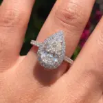 Anillo de circón con forma de pera brillante Simple de Plata de Ley 925 de 1CT para mujer, joyería fina de lujo de alta calidad para compromiso y boda 4