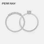 PERFANY-Anillo de moissanita de 0,1 quilates para mujer, conjunto de joyería de boda de lujo con diamantes de laboratorio de plata pura S925 5
