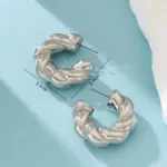 Pendientes de aro de piedra de cristal de Color dorado, forma de Metal retorcido, chapado en plata, nuevos pendientes de moda para mujer, joyería de fiesta, regalo de cumpleaños 6