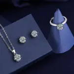Conjunto de joyería de plata de ley 925 con circonita AAAAA, moda coreana para mujer, collar elegante, pendientes, anillo, fiesta de cumpleaños, regalo de boda 2