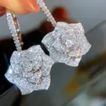pendientes colgantes de flores para mujer, accesorios estéticos para fiesta de baile, compromiso, boda, nueva moda, joyería al por mayor 2