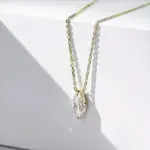 collar de estilo simple con circonita marquesa para mujer, accesorios para ceremonia de compromiso, joyería de lujo de Color dorado para boda 5