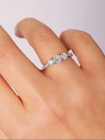 Anillo redondo de circón de 0,5 CT para mujer, de Plata de Ley 925, clásico, a la moda, para aniversario, compromiso, boda, joyería de lujo de alta calidad 5