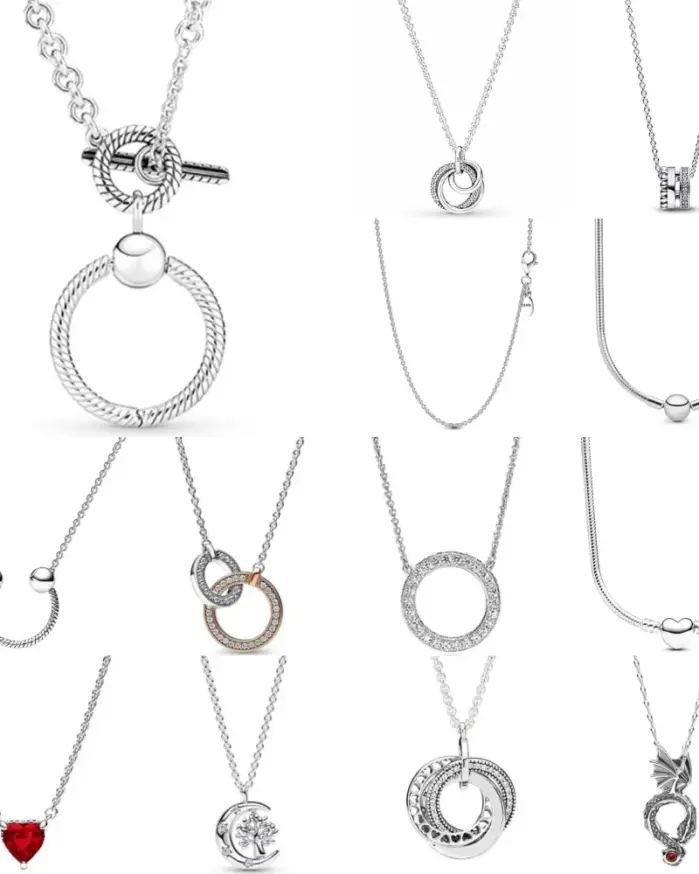 Collar de plata 925 a la moda y corazón rojo, adecuado para regalos de joyería exquisitos para mujeres europeas 1