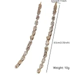 FYUAN-pendientes de cristal de circón geométricos simples para mujer, aretes largos con borlas, Color dorado y plateado, joyería para fiestas y bodas 6