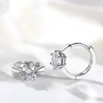 pendientes de aro pequeños y sencillos con incrustaciones clásicas, solitario de 6 puntas, circonita brillante, accesorios elegantes, pendientes de uso diario para mujer 5