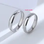 Anillo Buyee de Plata de Ley 925 para parejas, anillo Simple de estilos antiguos para dedo para mujeres y hombres, joyería fina clásica de boda a la moda, círculo 1