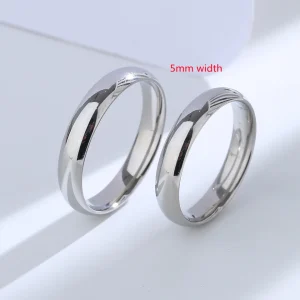 Anillo Buyee de Plata de Ley 925 para parejas, anillo Simple de estilos antiguos para dedo para mujeres y hombres, joyería fina clásica de boda a la moda, círculo 1