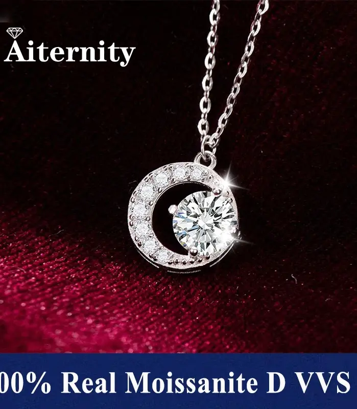 Colgante de moissanita de girasol D para boda de lujo para mujer, joyería de plata de ley 925, collar de diamantes de moissanita nupcial para boda 1