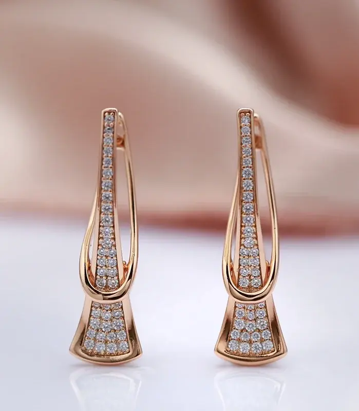 Pendientes colgantes irregulares de circonia con incrustaciones brillantes Vintage personalizados, accesorio clásico de moda para mujer, joyería 2