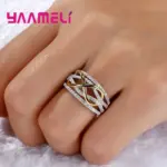 Anillo de amor infinito, Plata de Ley 925, Color brillante, circonita cúbica, lazo, letra 8, joyería de promesa de eternidad para mujer y novia 5