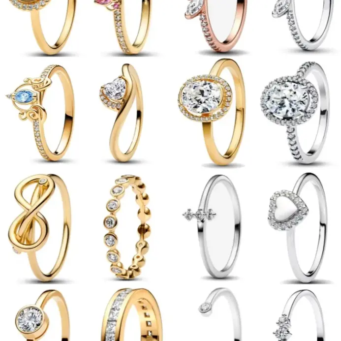 Nuevo anillo de plata 925 en forma de corazón, tamaño 6, 7, 8, 9, adecuado para el Día de San Valentín, regalo de vacaciones para mujer, joyería de moda DIY de alta gama 2