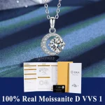 S925 sólida plata esterlina VVS1 D Color Moissanite collar cadena con certificado joyería fina para mujer joyería 12