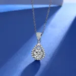 Nuevo collar de plata de ley 925, colgante exquisito de moissanita de 3 quilates para mujer, joyería de boda Noble a la moda, regalos de fiesta 2