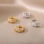 Pendientes de aro de estrella de circón para mujer, aretes redondos de acero inoxidable de Color dorado, joyería de boda de tendencia 2023 6 Pendientes de aro de estrella de circón para mujer, aretes redondos de acero inoxidable de Color dorado, joyería de boda de tendencia 2023 6