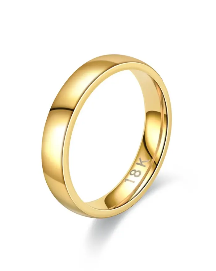 Anillo chapado en oro Color moda mujer Simple pareja anillo de boda joyería de compromiso regalo 1