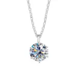 Nuevo Collar de plata de ley 925 con moissanita de 2 quilates, cadena con colgante, joyería fina para mujer, boda, fiesta clásica brillante, moda 3