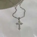 Collar con colgante de Cruz de circón de cristal brillante para mujeres y niñas, collar de cadena fina de Color plateado Punk, joyería de fiesta, regalo de cumpleaños 5