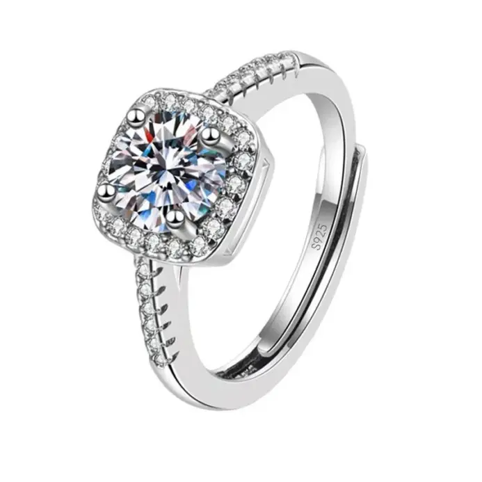 Anillos brillantes de Plata de Ley 925 con piedra de circonia cúbica grande para mujer, accesorio de compromiso de boda, joyería Anel 2