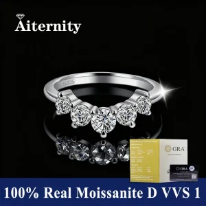 Anillos de fila de moissanita en forma de V D VVS1 para mujer, joyería de plata de ley 925, regalo, anillo de diamante moissanita para mujer 1