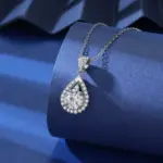 Nuevo collar de plata de ley 925, colgante exquisito de moissanita de 3 quilates para mujer, joyería de boda Noble a la moda, regalos de fiesta 4