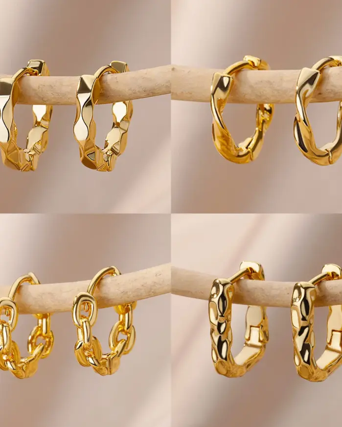 Pendientes redondos elegantes para mujeres y niñas, aretes de aro de acero inoxidable de lujo, joyería estética de compromiso de boda Vintage 1