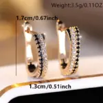 Pendientes de cristal a la moda para mujer, aretes de circonita blanca y negra, Color dorado champán, regalos de joyería para boda, superventas 4 Pendientes de cristal a la moda para mujer, aretes de circonita blanca y negra, Color dorado champán, regalos de joyería para boda, superventas 4