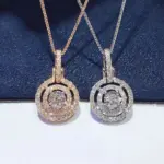 collar de circonita cúbica ostentosa para mujer, colgante en forma de círculo, Joyería Moderna para fiesta de boda, 2022 1
