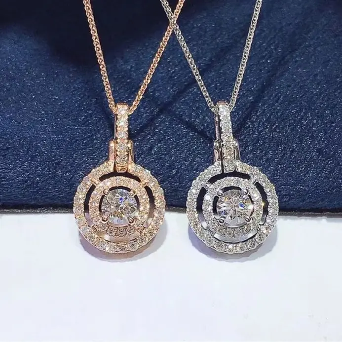 collar de circonita cúbica ostentosa para mujer, colgante en forma de círculo, Joyería Moderna para fiesta de boda, 2022 1