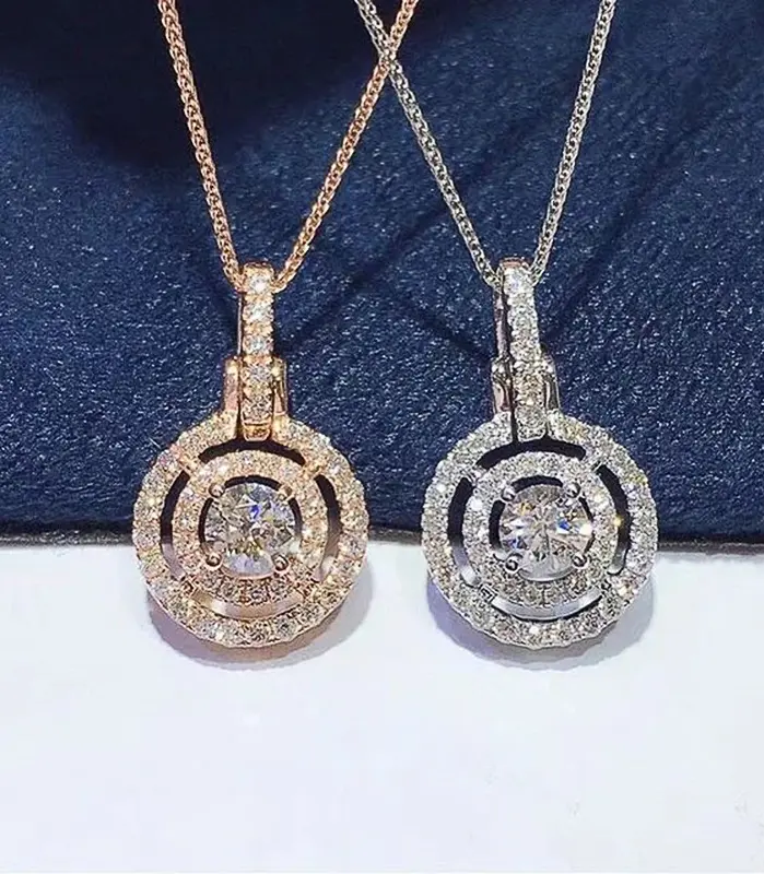 collar de circonita cúbica ostentosa para mujer, colgante en forma de círculo, Joyería Moderna para fiesta de boda, 2022 1