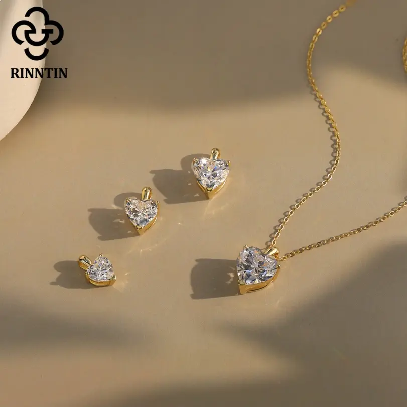Rinntin-colgante de corazón de diamante moissanita, 1-4CT, cadena de plata de ley 925, gargantilla de fiesta, accesorios de joyería fina SMON08 4