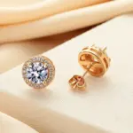 Pendientes tipo botón de plata fina 100% Moissanite S925 para mujeres y hombres con 2 certificados, pluma de prueba de diamante, joyería fina 5