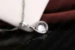 Conjunto de joyas de plata de ley 925 para mujer, collar con colgante en forma de gota redonda, pendientes de aro, gran oferta de promoción 3