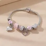Pulsera de amor con cuentas de varios elementos para mujer, accesorios de joyería para la familia, regalo de vacaciones de fiesta de vestir diario, 1 unidad, 005 4