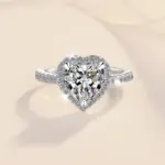 Anillo de Plata de Ley 925 con corazón de circón 5A para mujer y hombre, joyería de boda, abalorio de compromiso, regalo de moda para fiesta, anillo de alta calidad 1