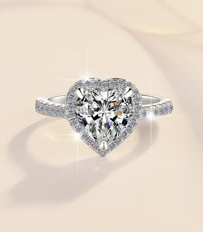 Anillo de Plata de Ley 925 con corazón de circón 5A para mujer y hombre, joyería de boda, abalorio de compromiso, regalo de moda para fiesta, anillo de alta calidad 1