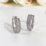 pendientes de aro de Color plateado de alta calidad para mujer, Micro pavé de piedra CZ, pendientes circulares versátiles a la moda para niñas, joyería de moda 3